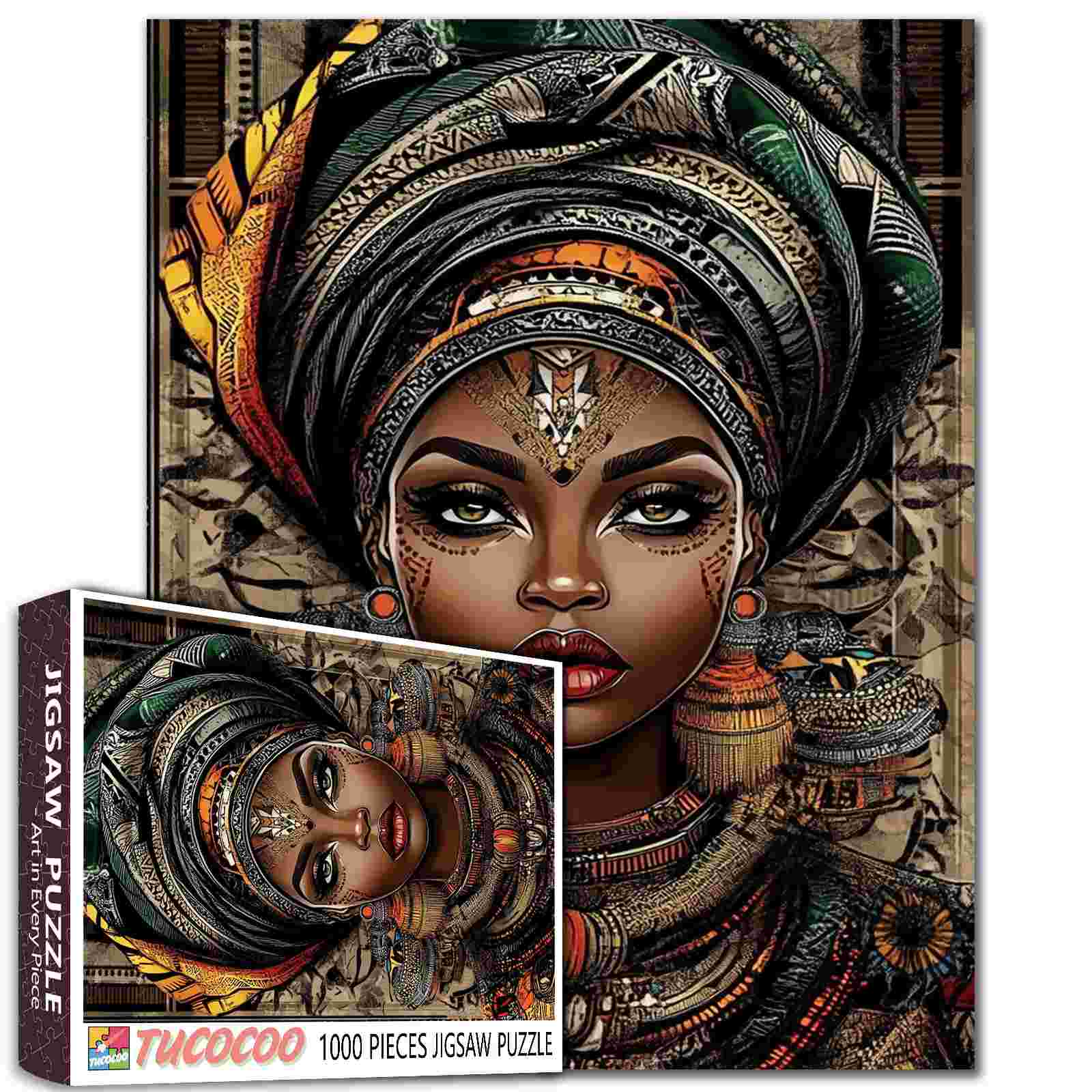 tucocoo-majestic-queen-tribal-puzzle-1000-teile-frau image 1