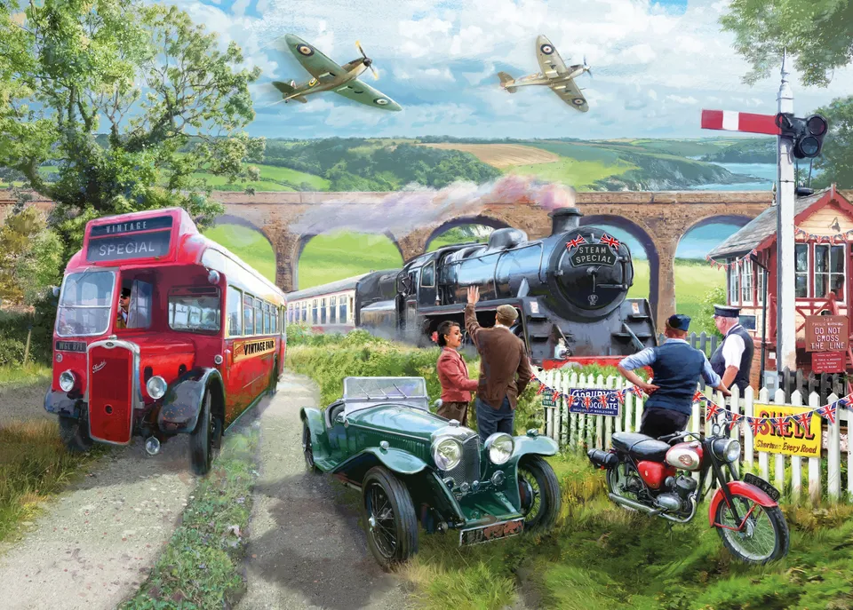 otter-house-vintage-transport-puzzle-1000-teile image 1