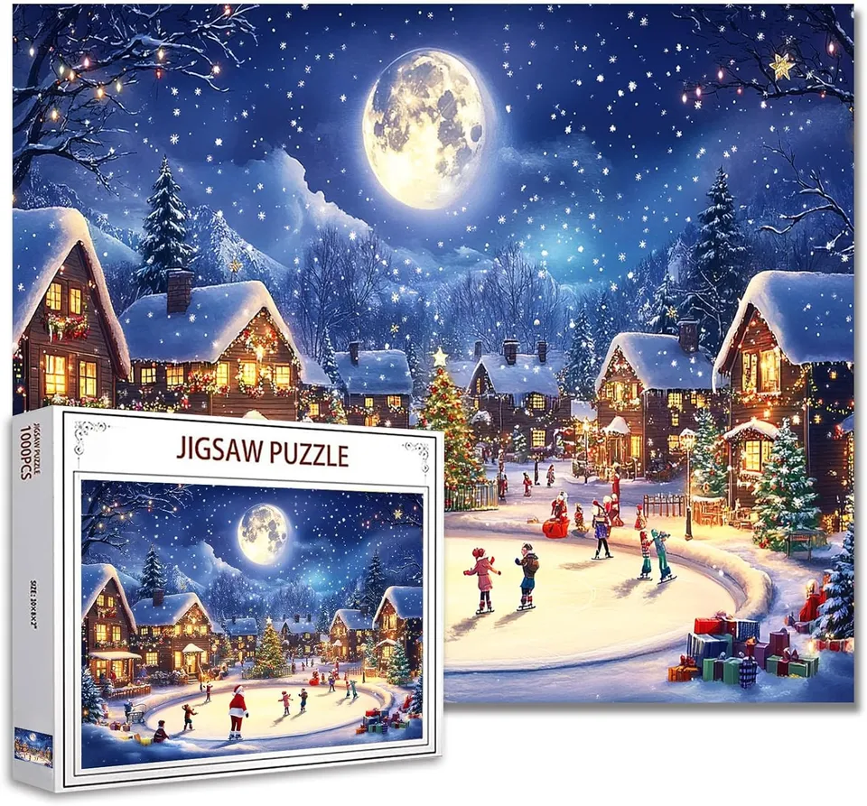 tucocoo-ski-resort-puzzle-1000-teile-winterdorf-schnee image 1