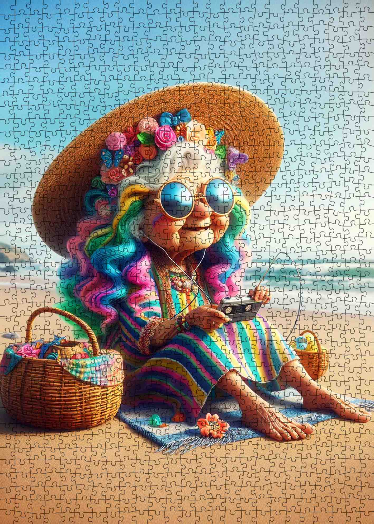 tucocoo-jigsaw-puzzles-oma-puzzle-1000-teile-strand-sommer image 2