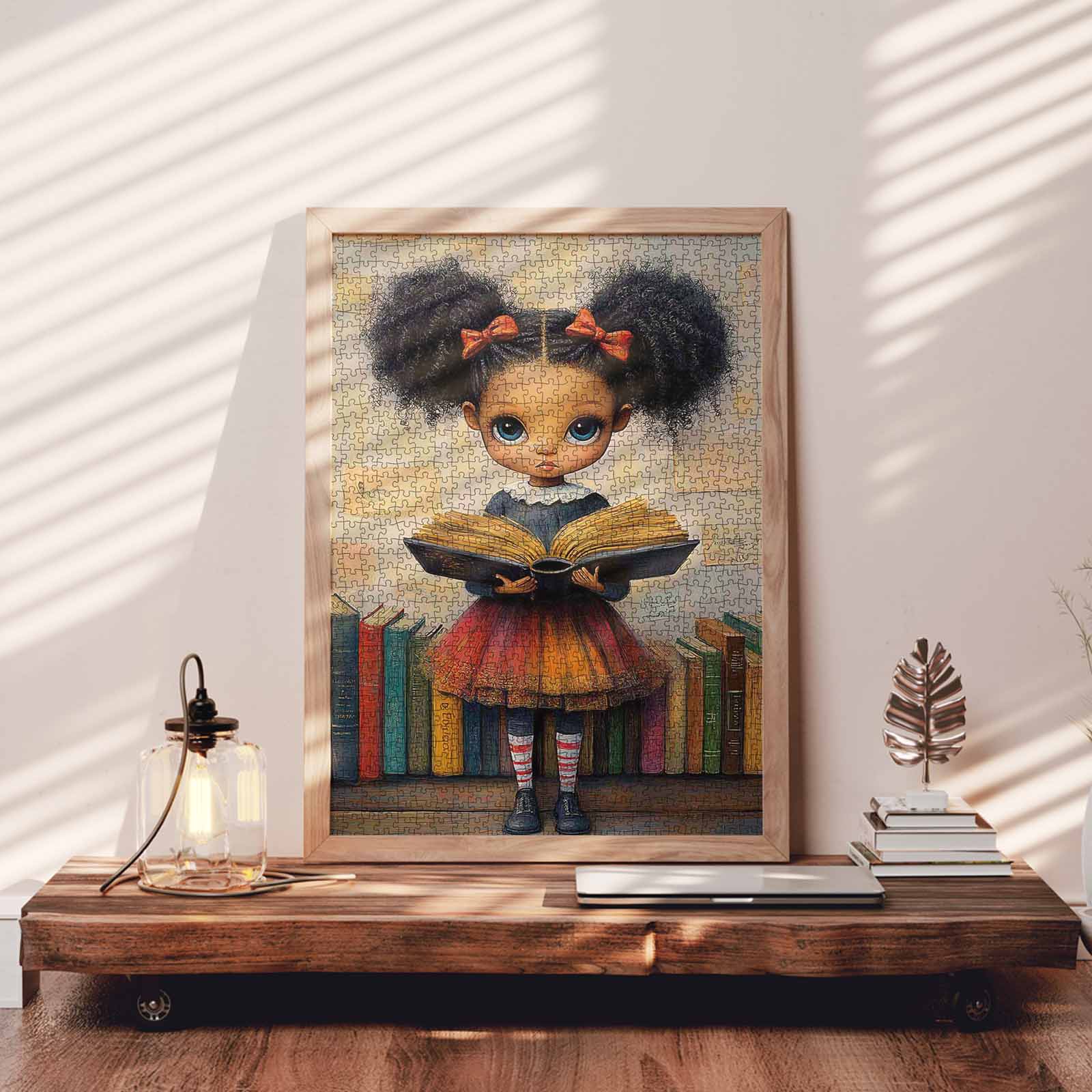 tucocoo-girl-with-book-colorful-skirt-puzzle-1000-teile image 3