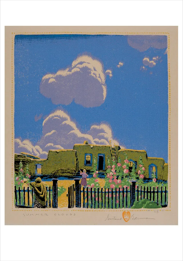 pomegranate-gustave-baumann-summer-clouds-klappkarte-blanko image 1