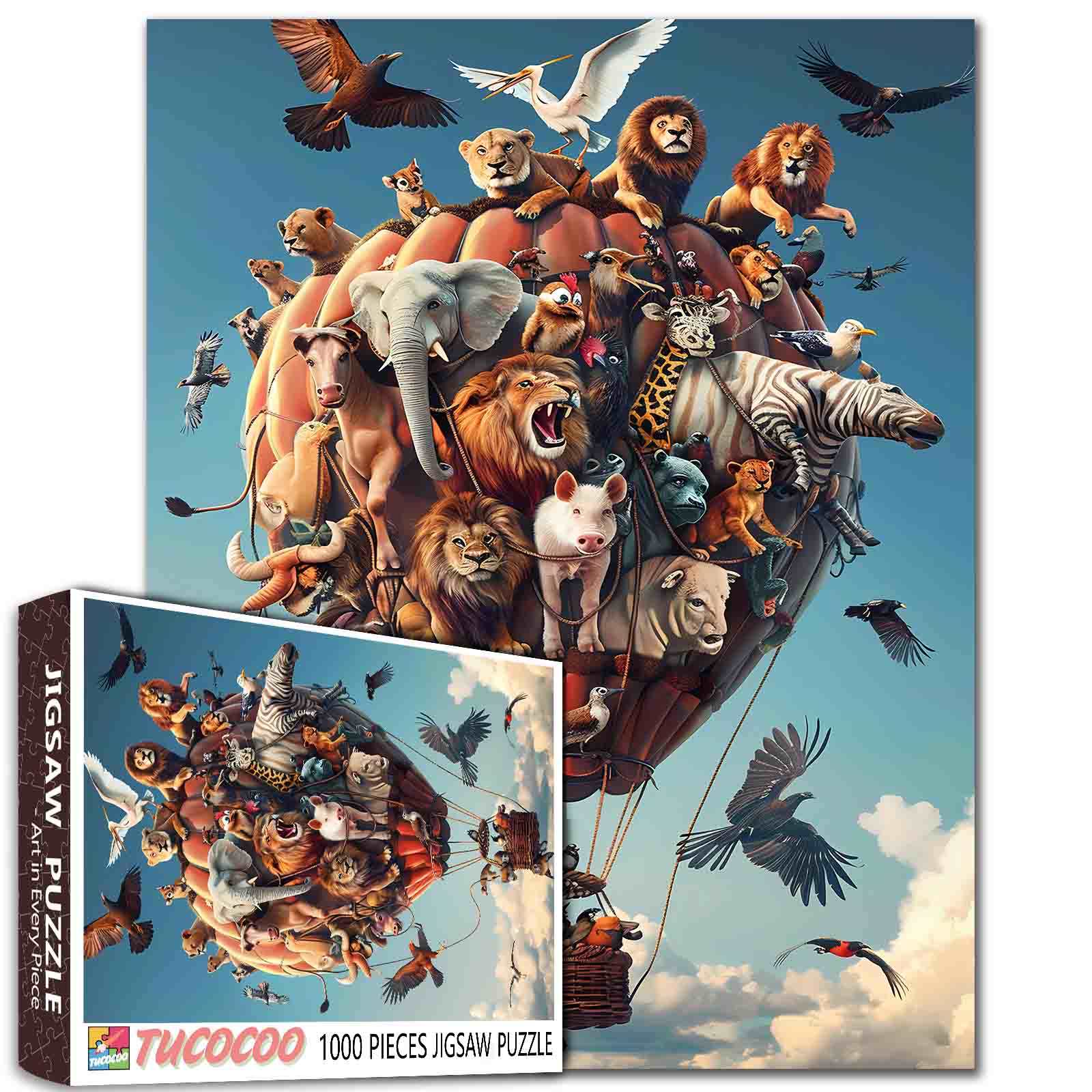 tucocoo-animals-hot-air-balloon-puzzle-1000-teile-tiere image 1