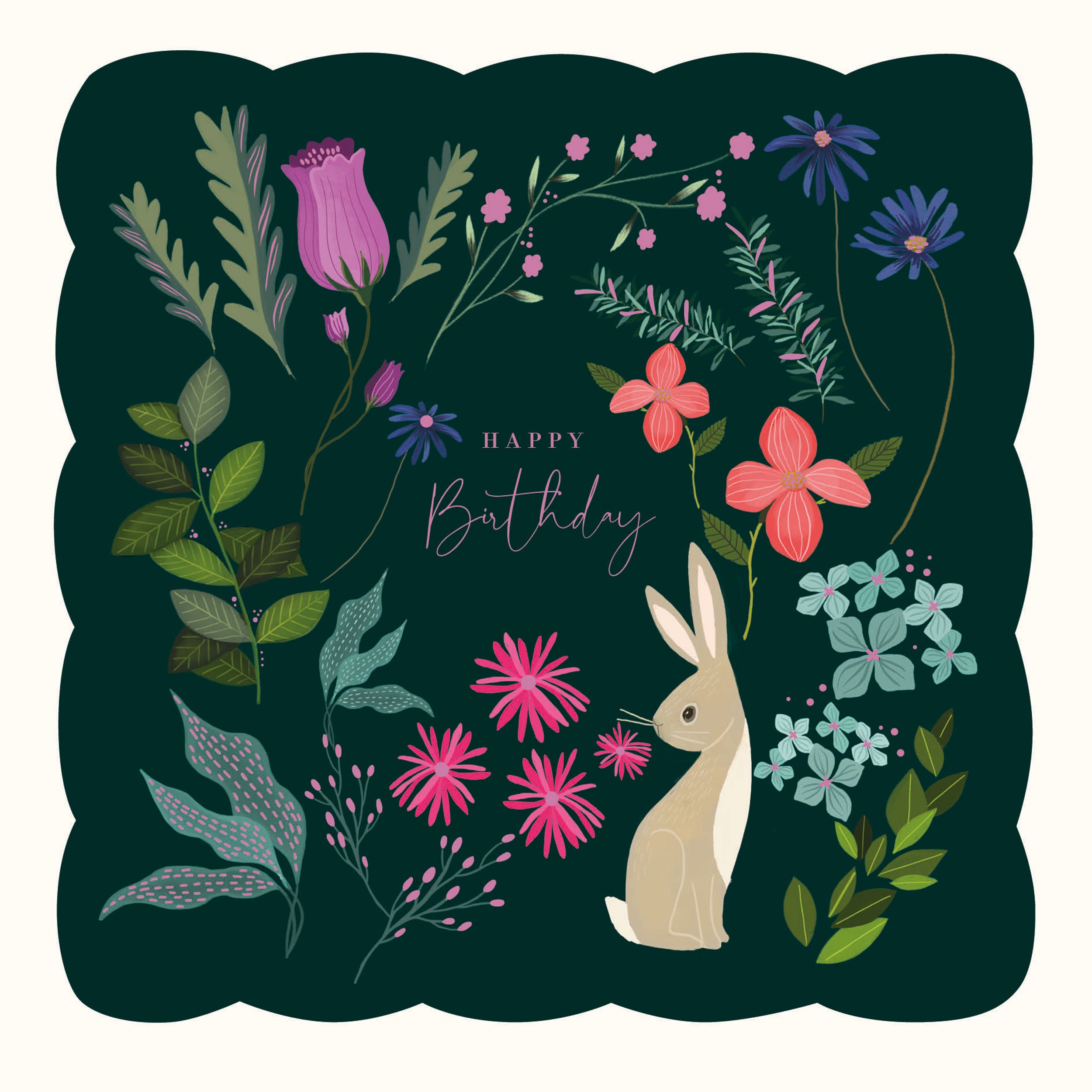 otter-house-fairy-bells-hare-amongst-flowers-grusskarte image 1
