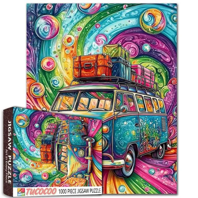 tucocoo-vibrant-road-trip-van-puzzle-1000-teile-vintage-bus image 1