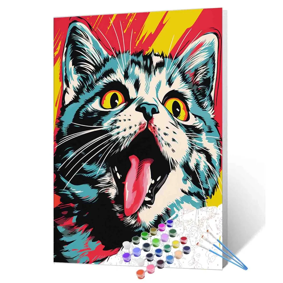 tucocoo-excited-cat-pop-art-malen-nach-zahlen-katze image 1