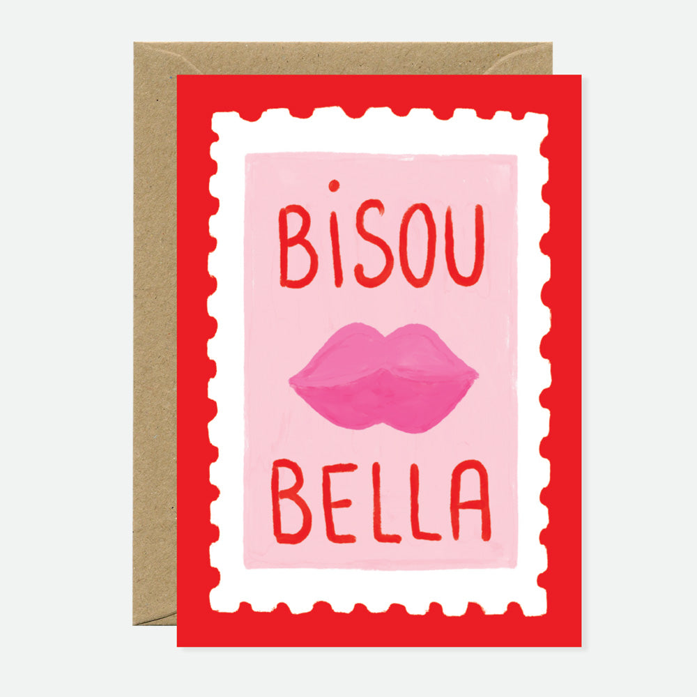 all-the-ways-to-say-bisou-bella-gru-karte-a6-kussmund image 1