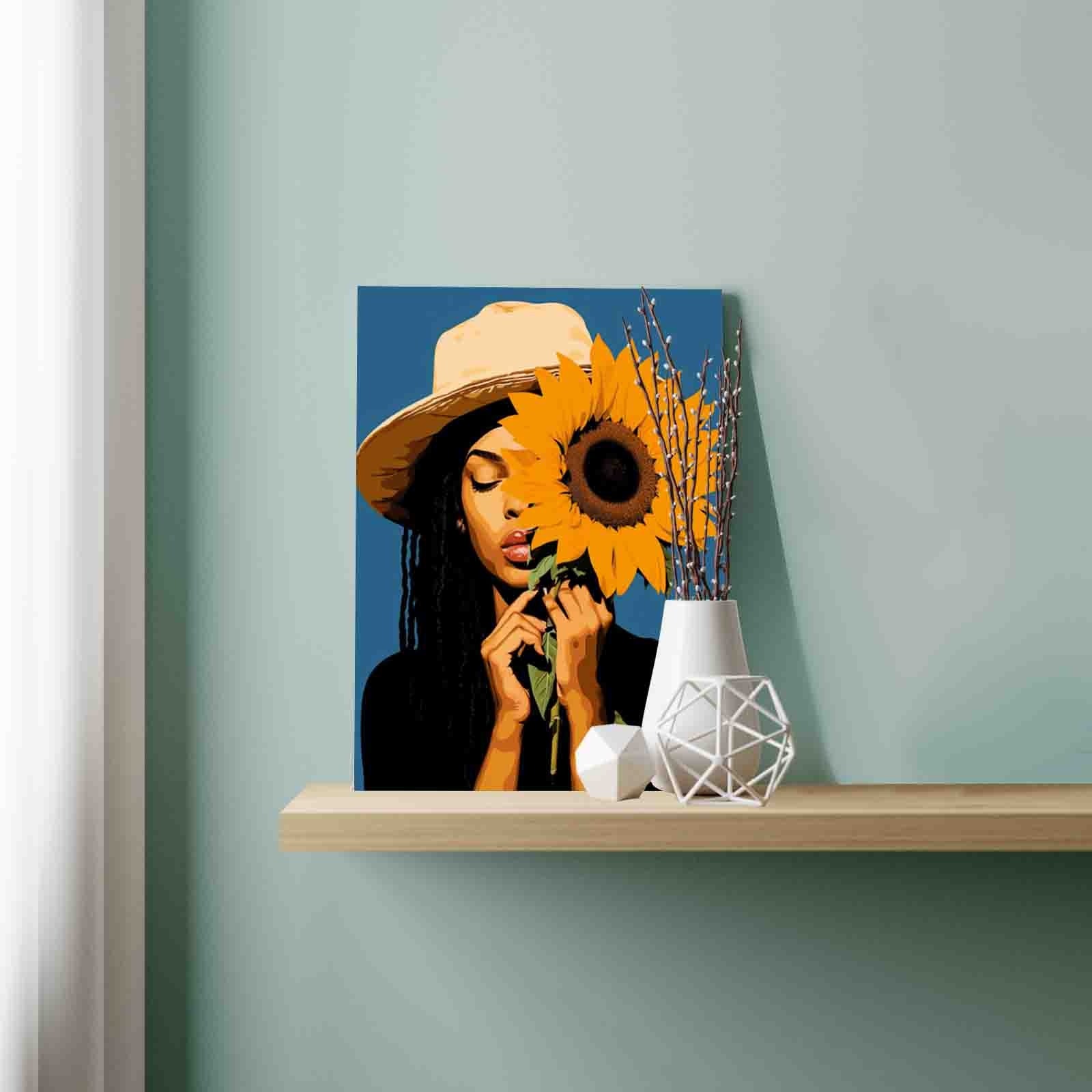 tucocoo-black-girl-and-sunflowers-malen-nach-zahlen-40x50-frau image 3