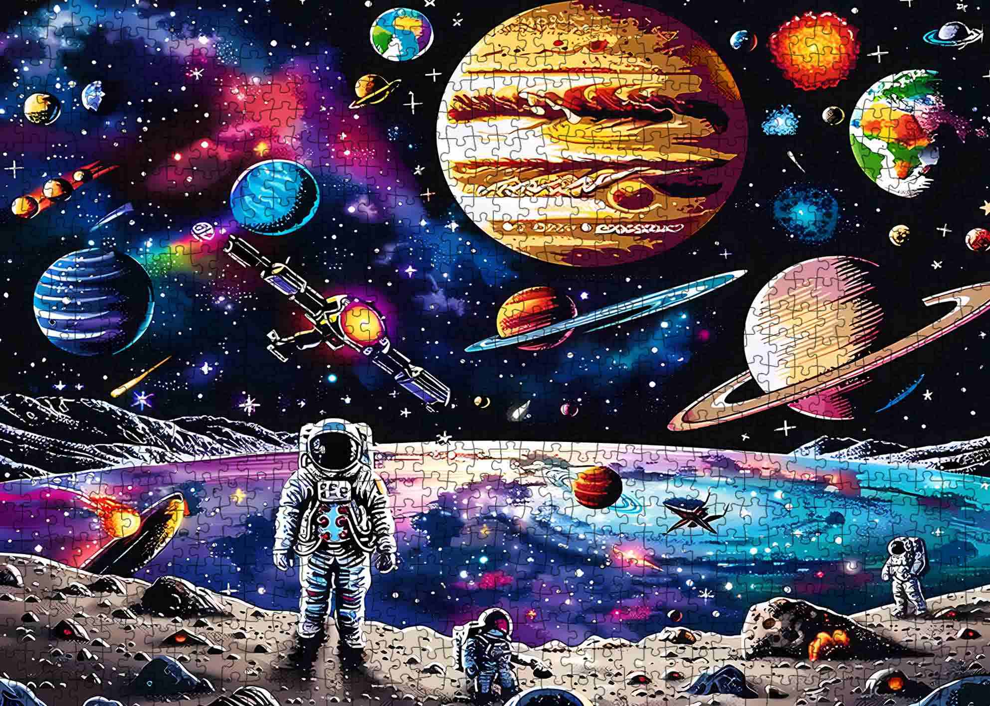 tucocoo-astronaut-colorful-stellar-craft-puzzle-1000-teile-mond image 2