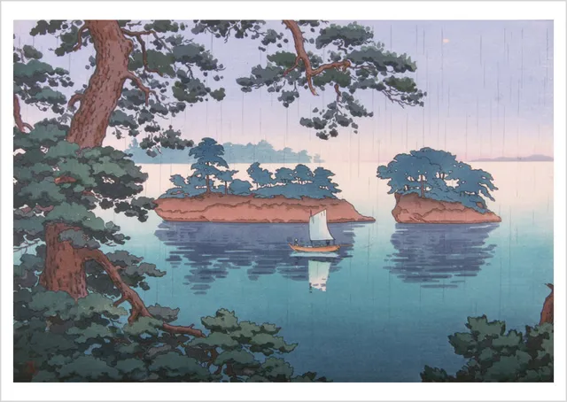 pomegranate-tsuchiya-koitsu-spring-rain-postkarte-matsushima image 1