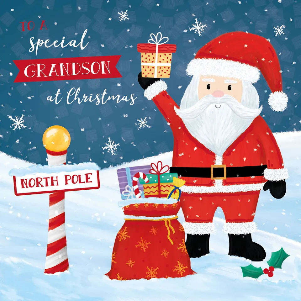 otter-house-christmas-grandson-weihnachtskarte-enkel-santa image 1