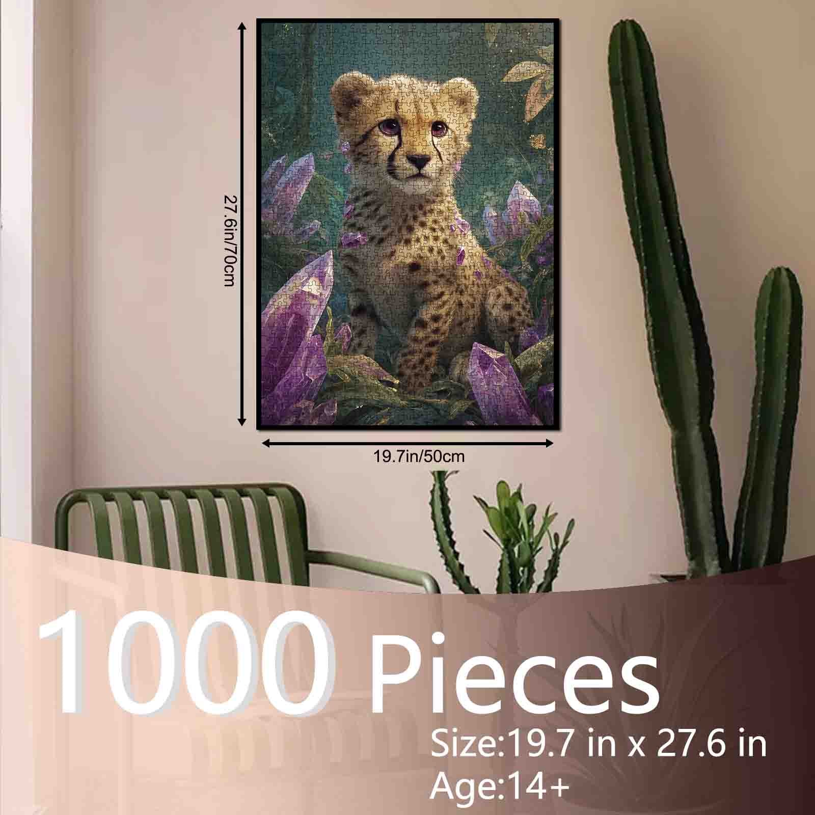 tucocoo-jigsaw-puzzles-cheetah-cub-crystal-forest-puzzle-1000teile image 5