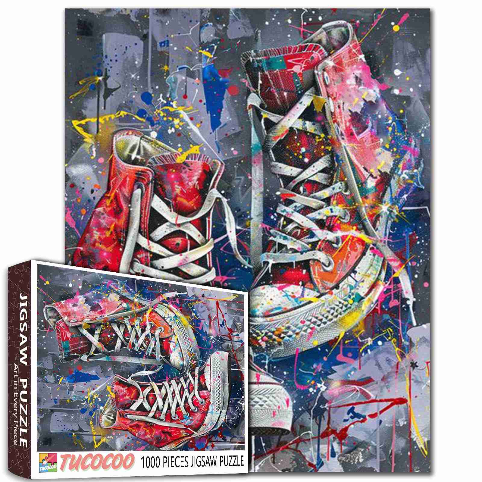 tucocoo-jigsaw-puzzles-red-graffiti-sneakers-puzzle-1000-teile image 1