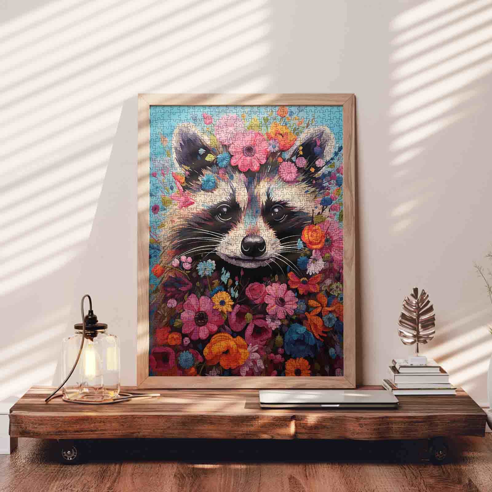 tucocoo-raccoon-with-flowers-puzzle-1000-teile-waschb-r image 3