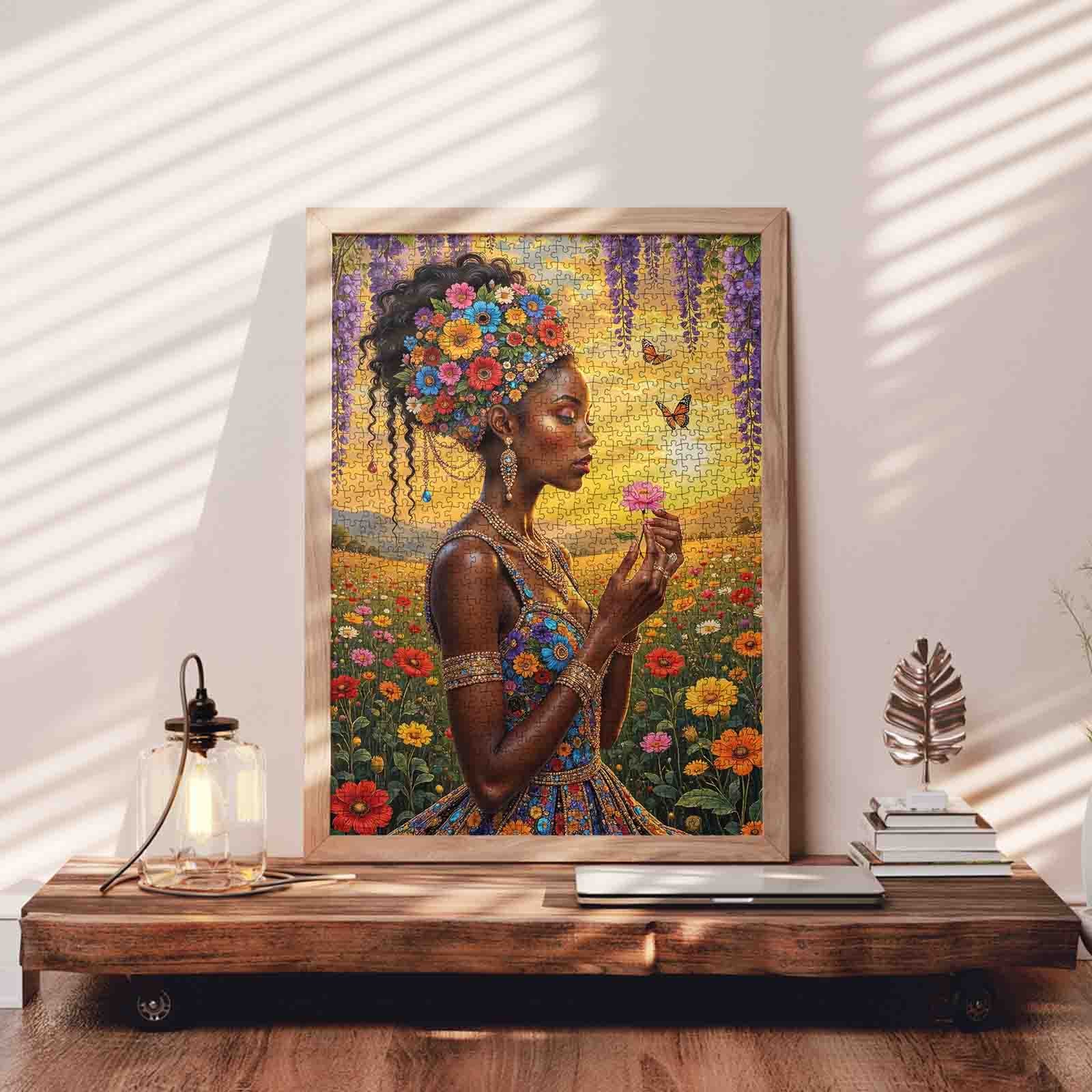 tucocoo-golden-floral-serenity-puzzle-1000-teile-frau image 3