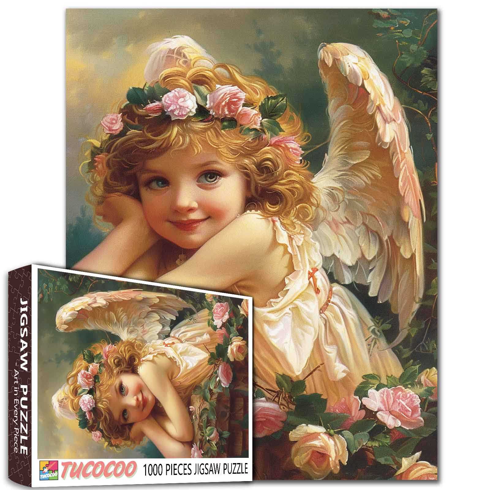 tucocoo-angel-with-roses-puzzle-1000-teile-engel image 1