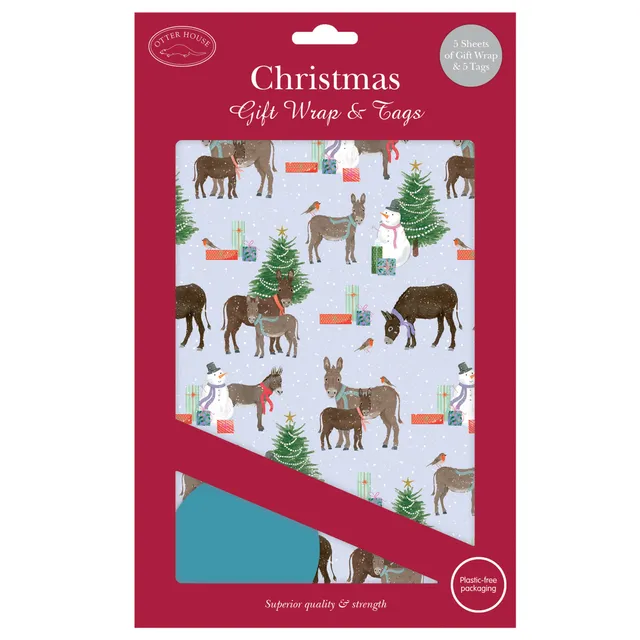 otter-house-gift-donkey-friends-geschenkpapier-5-bogen-tags image 1