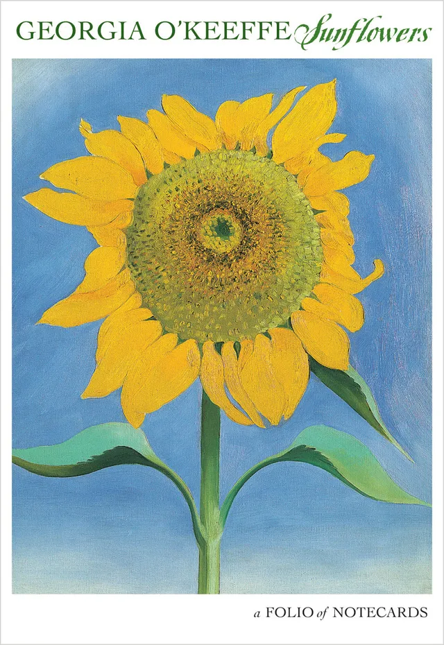 pomegranate-notecards-o-keeffe-sunflowers-gru-karten-folio-10-karten-blumen image 1