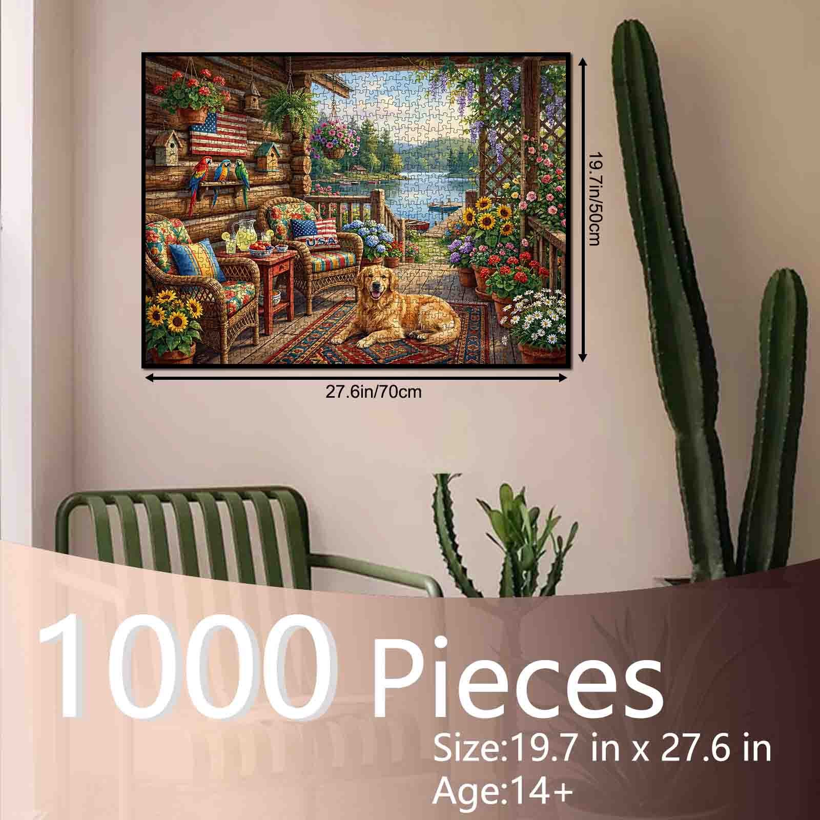 tucocoo-jigsaw-puzzles-lakeside-cabin-porch-puzzle-1000-teile image 5
