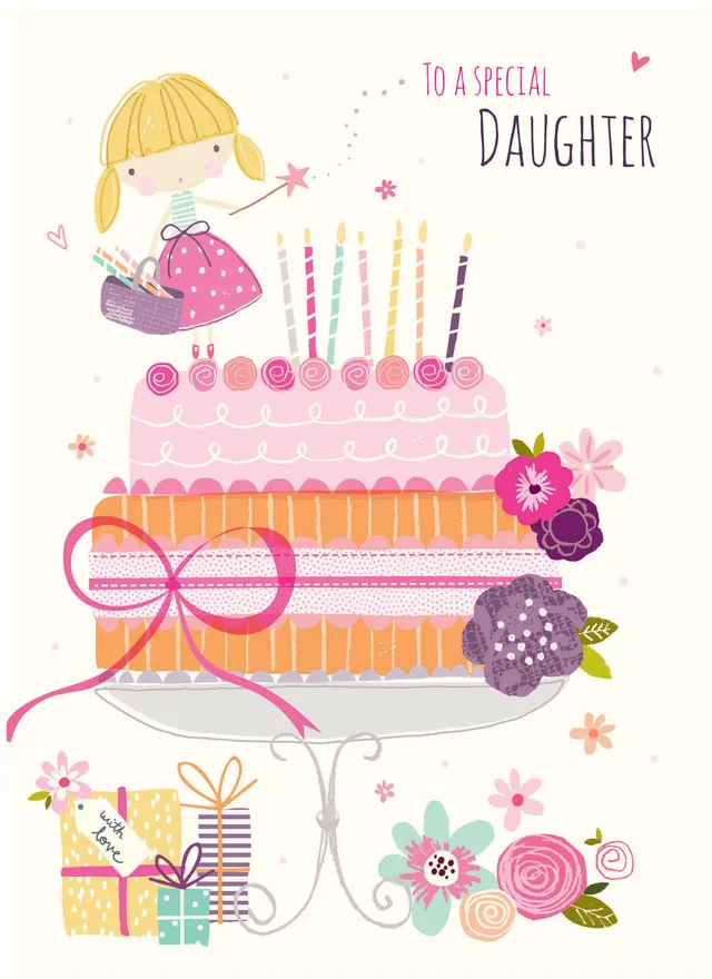 otter-house-family-circle-fairy-on-the-cake-geburtstagskarte-tochter image 1