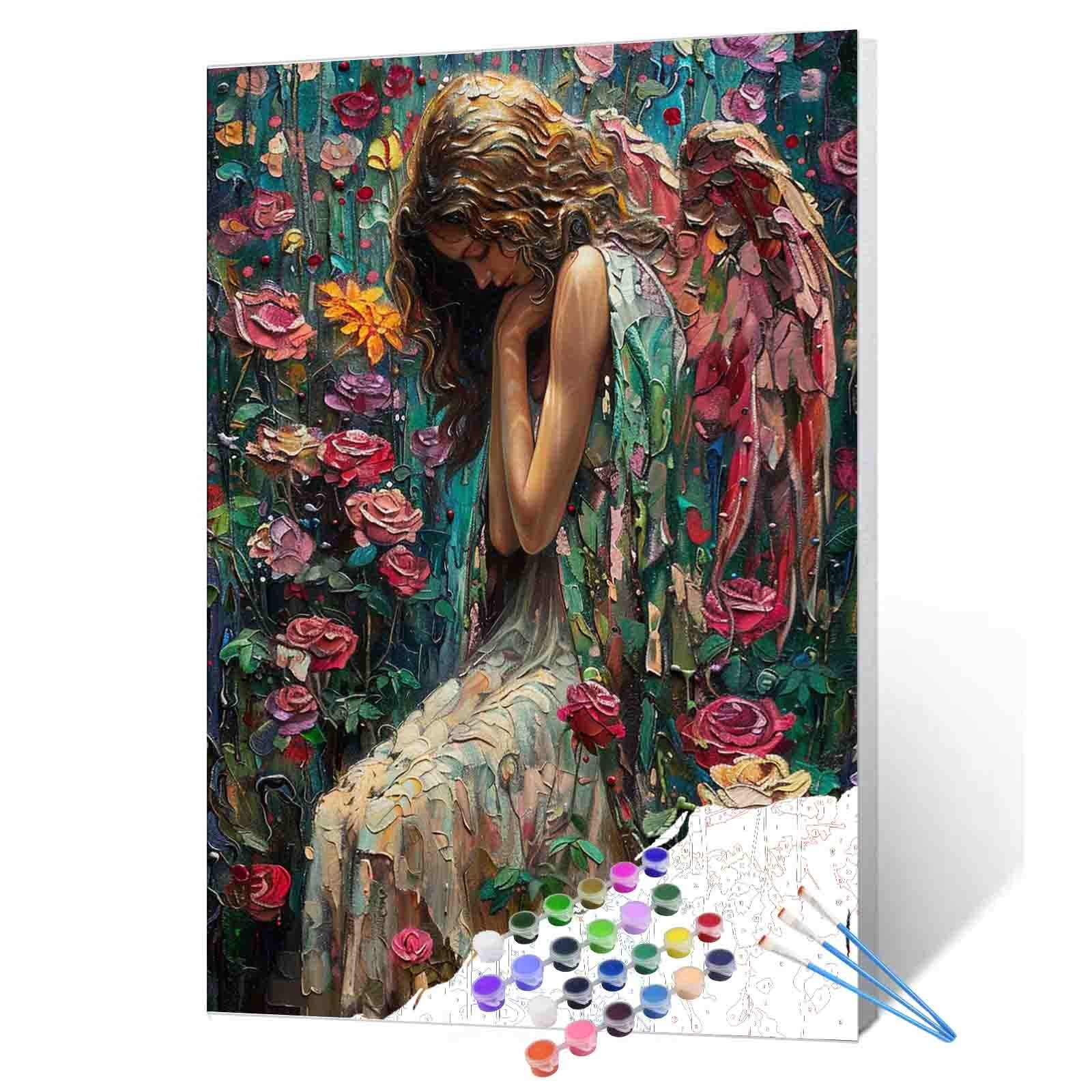 tucocoo-angel-among-roses-malen-nach-zahlen-40x50-engel image 1