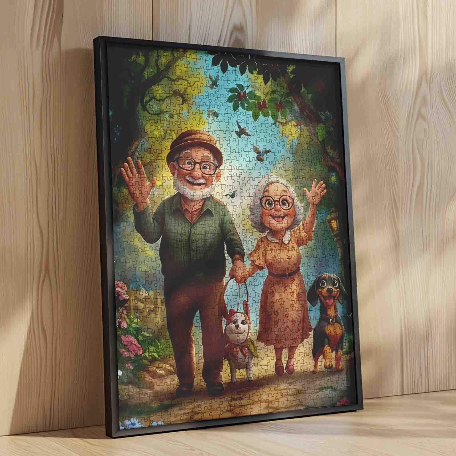 tucocoo-elderly-couple-walking-dogs-puzzle-1000-teile-paar image 4
