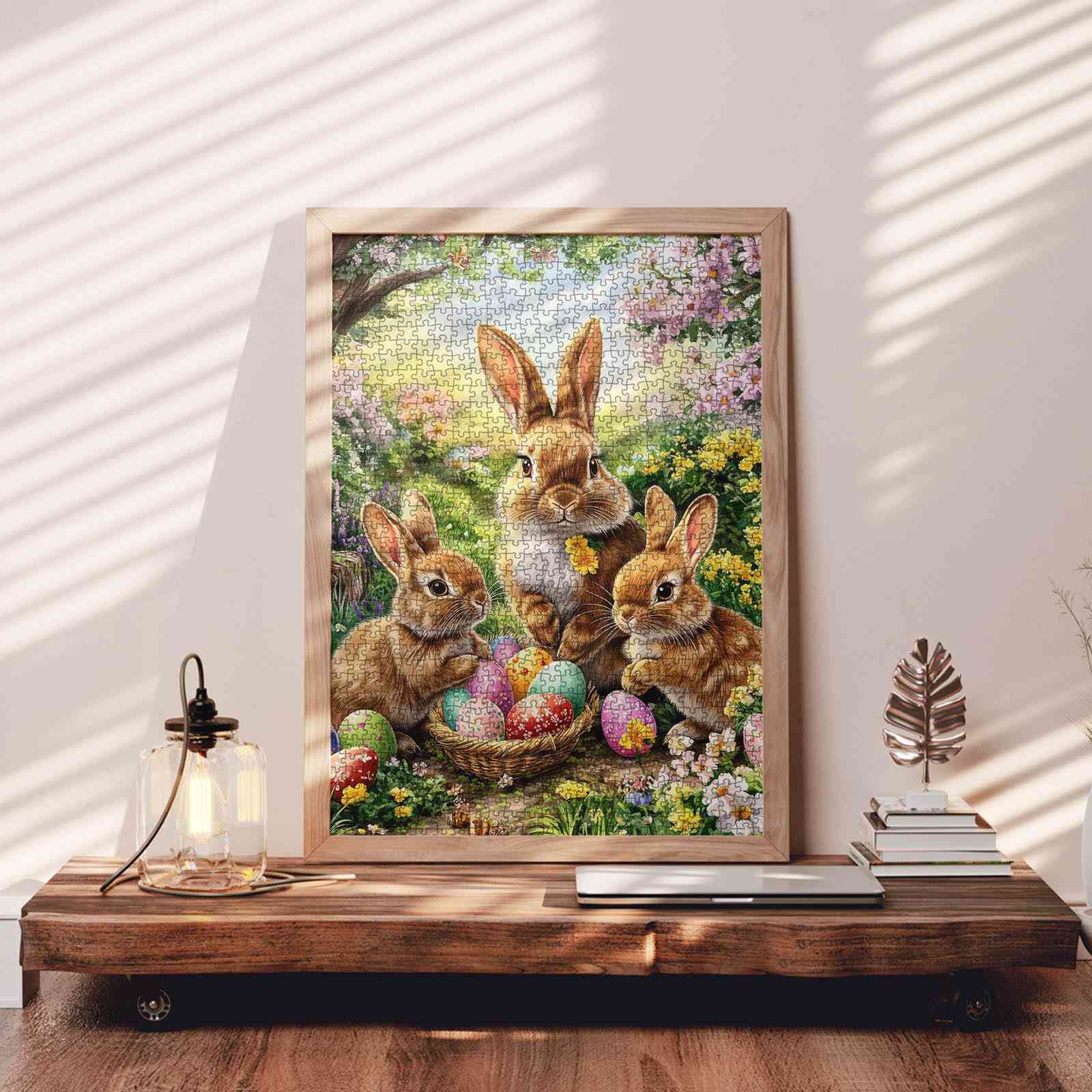 tucocoo-easter-bunny-family-with-colorful-eggs-puzzle-1000-teile-ostern image 3