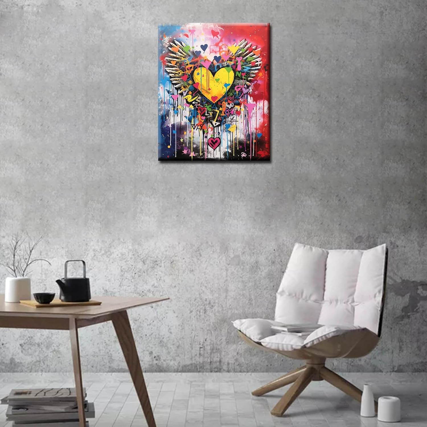 tucocoo-paint-by-numbers-banksy-herz-malen-nach-zahlen-40x50-gelb image 3