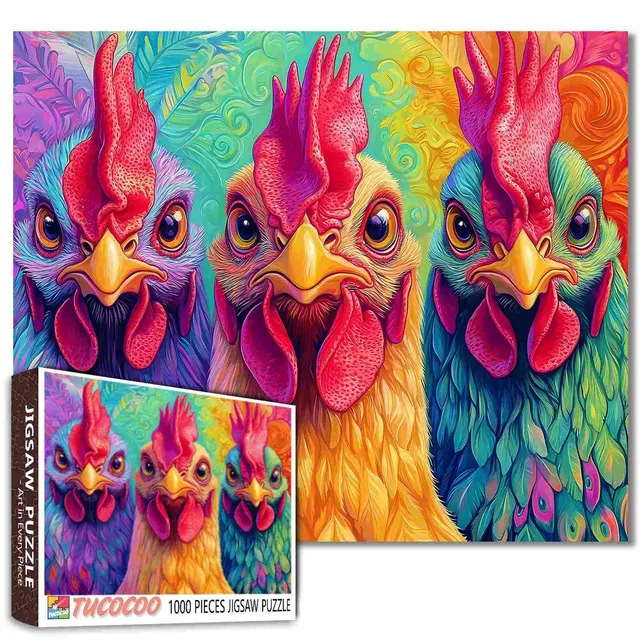 tucocoo-3-hippy-roosters-puzzle-1000-teile-h-hne image 1