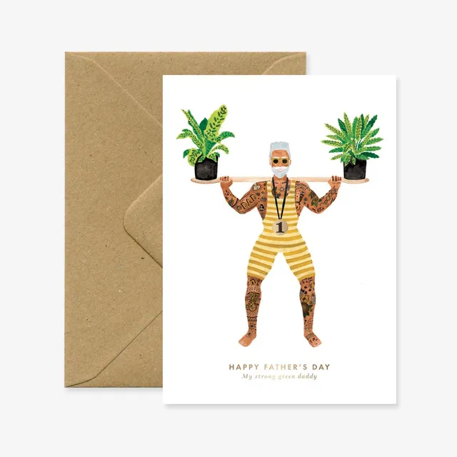 all-the-ways-to-say-strong-green-dad-grusskarte-a6 image 1