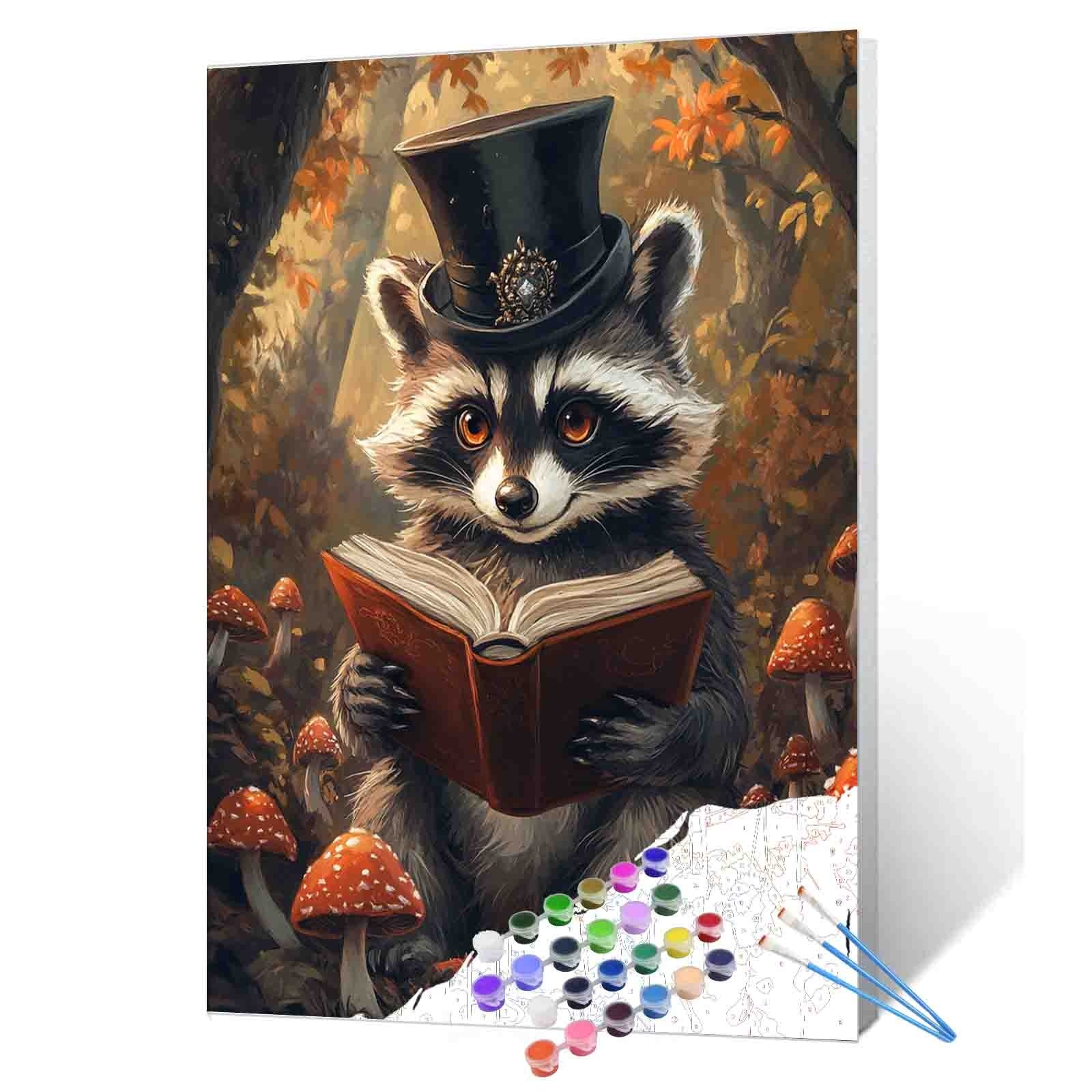 tucocoo-paint-by-numbers-malen-nach-zahlen-waschb-r-herbstwald-40x50 image 1