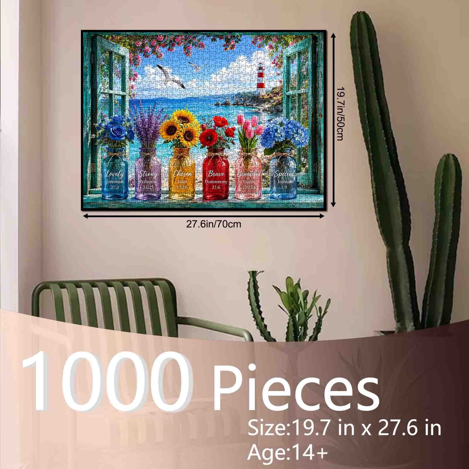 tucocoo-coastal-lighthouse-flower-puzzle-1000-teile-meer image 5