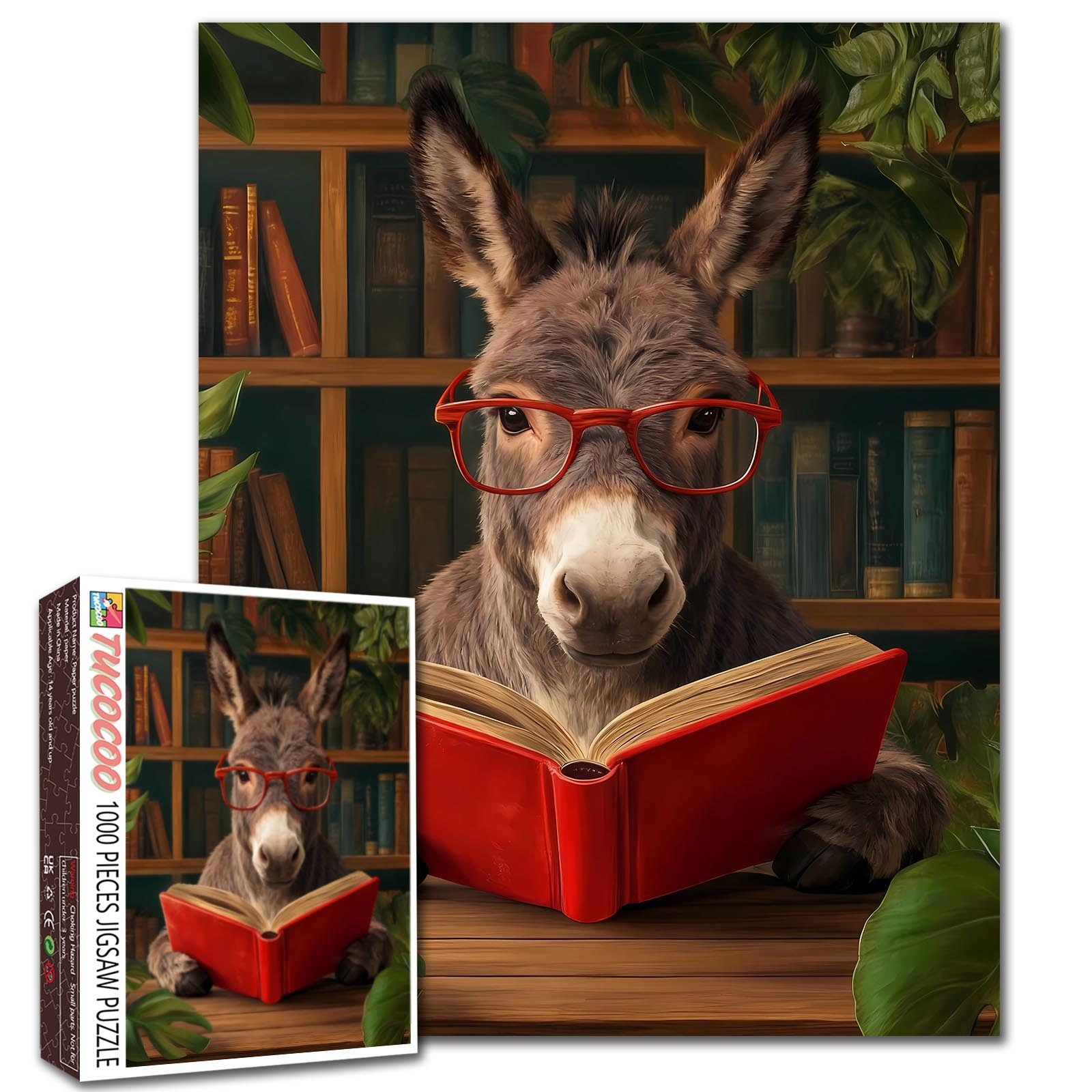tucocoo-bookish-donkey-puzzle-1000-teile-esel image 1