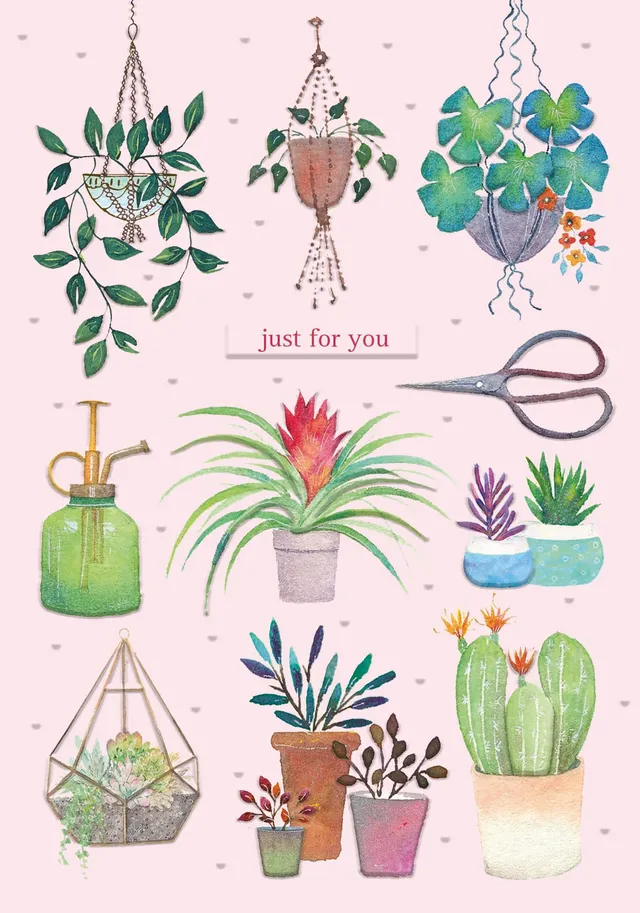 otter-house-puzzle-houseplants-blumenkarte-floral-blanko image 1