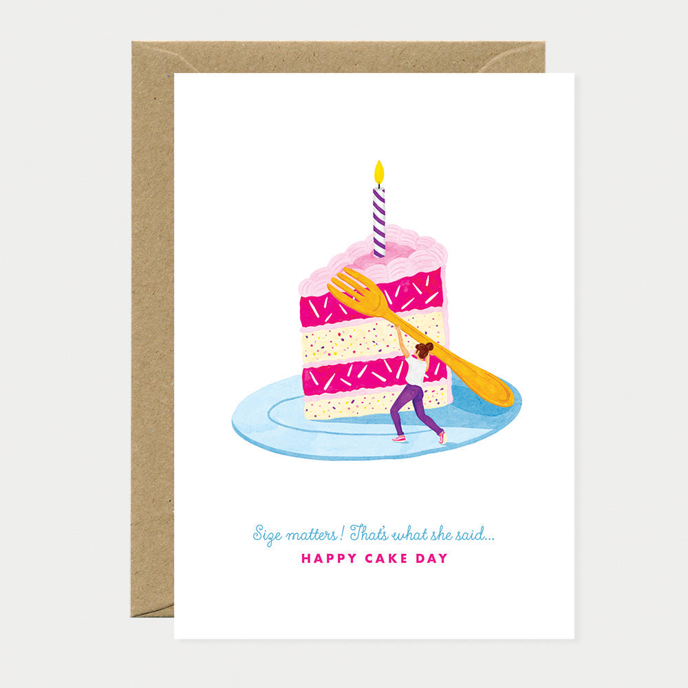all-the-ways-to-say-size-matters-cake-geburtstagskarte-a6 image 1