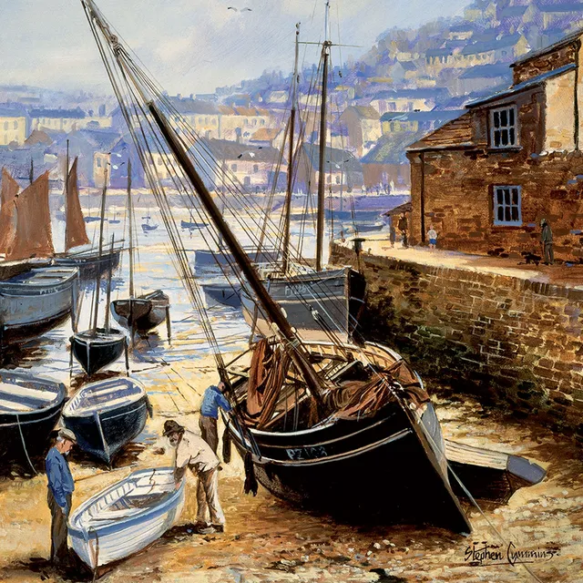 otter-house-quayside-gallery-boatyard-grusskarte-blanko-hafen image 1