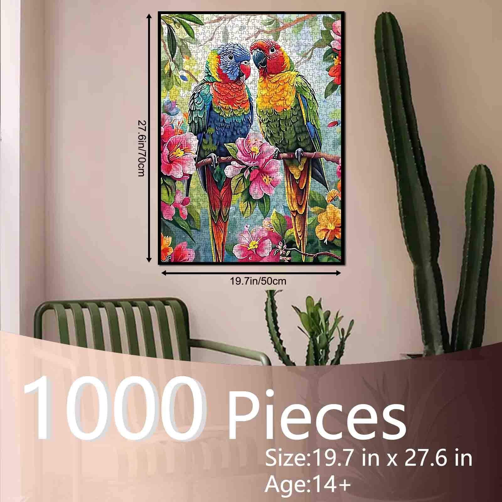 tucocoo-colorful-parrots-on-branch-puzzle-1000-teile-papagei image 5