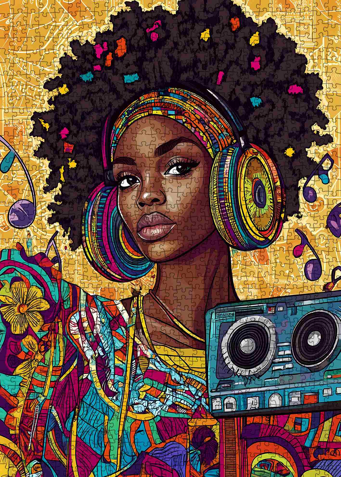 tucocoo-jigsaw-rock-and-roll-girl-puzzle-1000-teile-portrait image 2