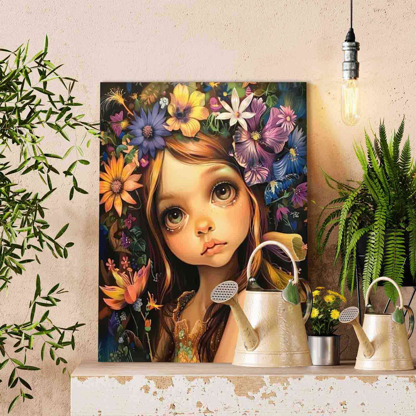 tucocoo-paint-by-numbers-flower-crown-girl-malen-nach-zahlen-o-rahmen image 2