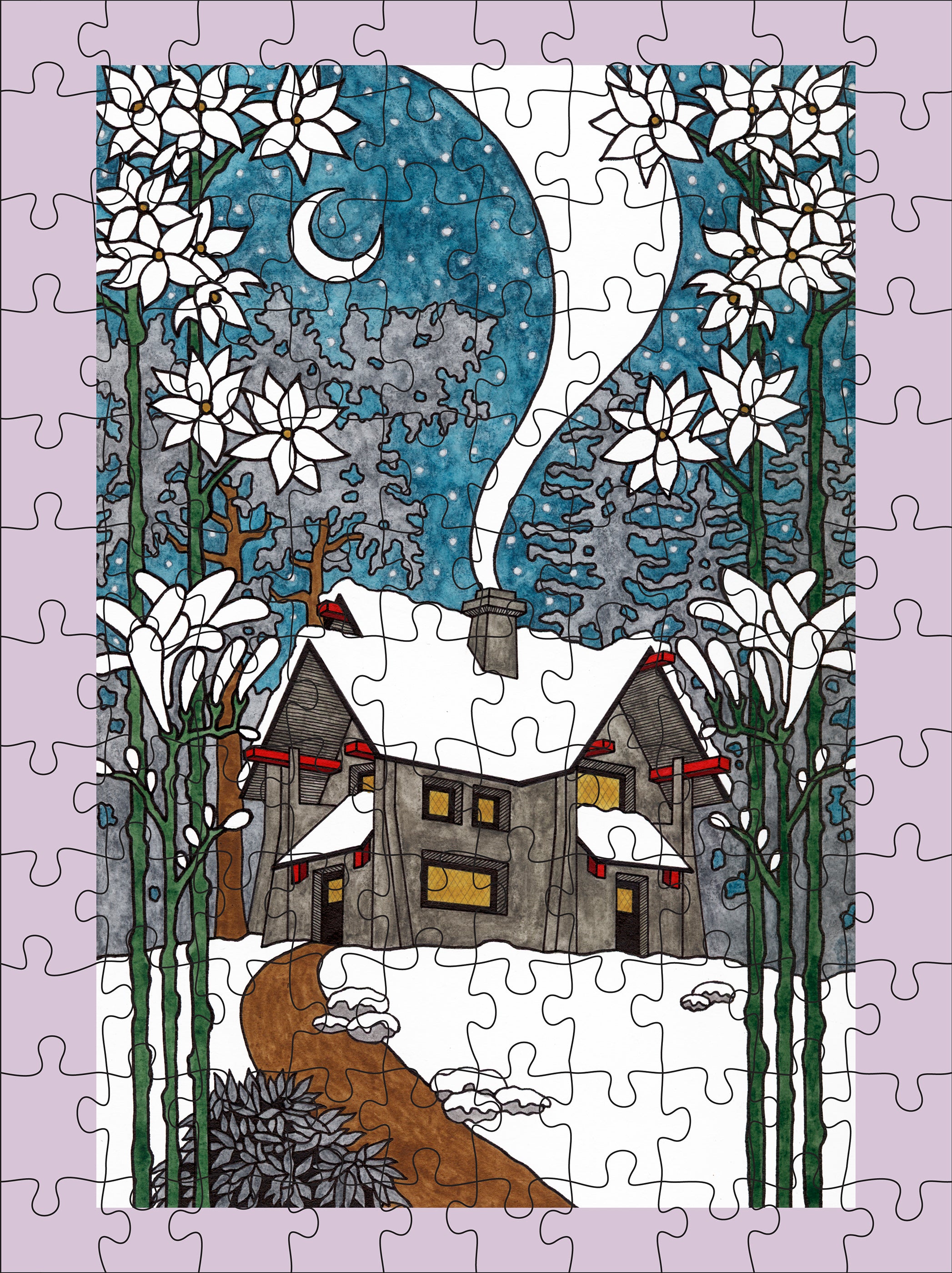 pomegranate-snowy-cabins-120-teile-puzzle-hurley image 5