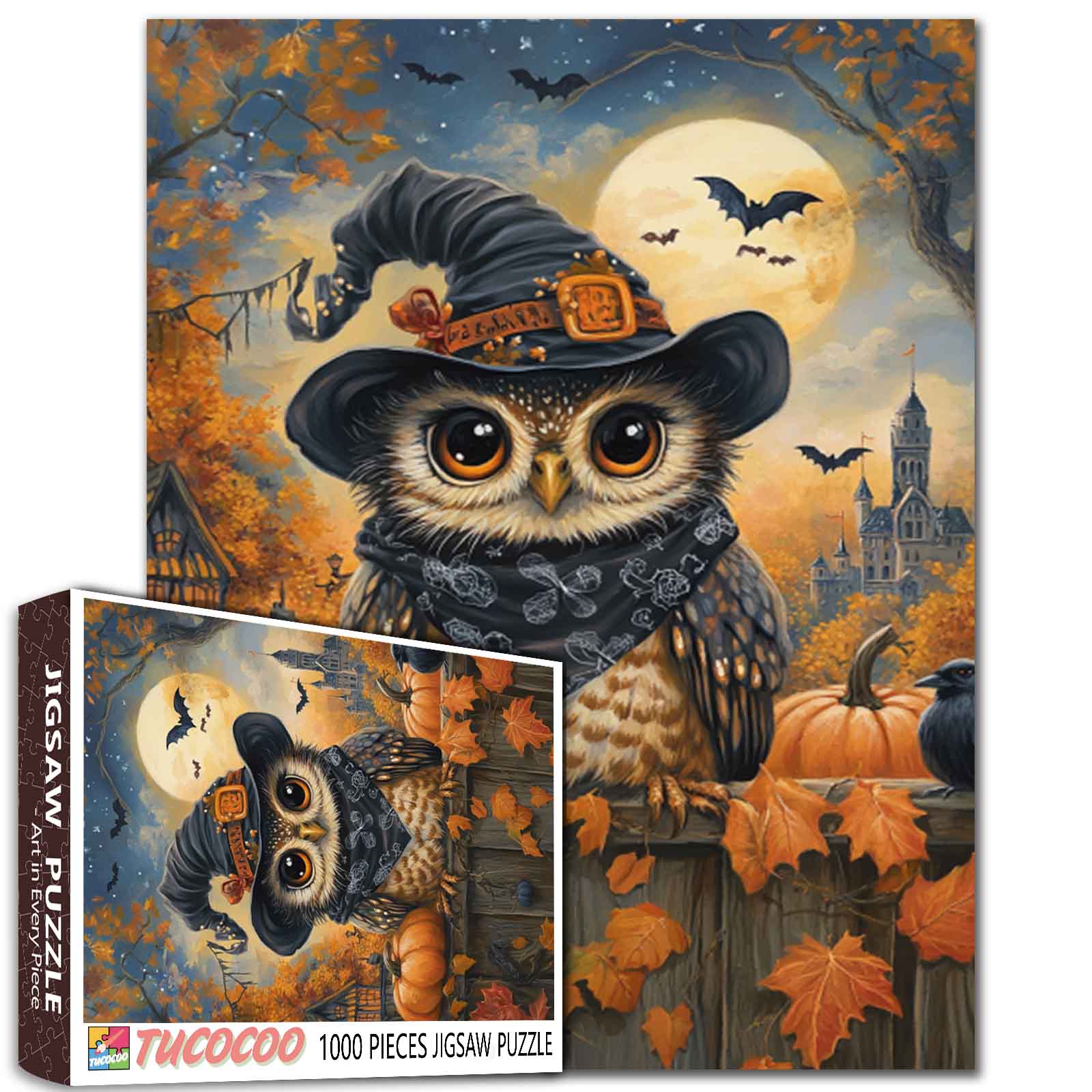 tucocoo-halloween-eule-puzzle-1000-teile-zauberer-herbst image 1