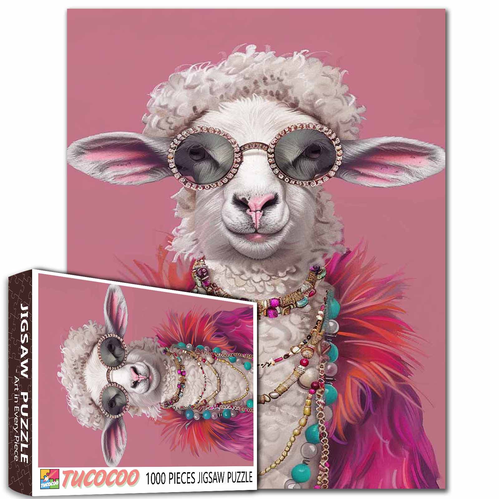 tucocoo-glamorous-sheep-puzzle-1000-teile-schaf-mode image 1