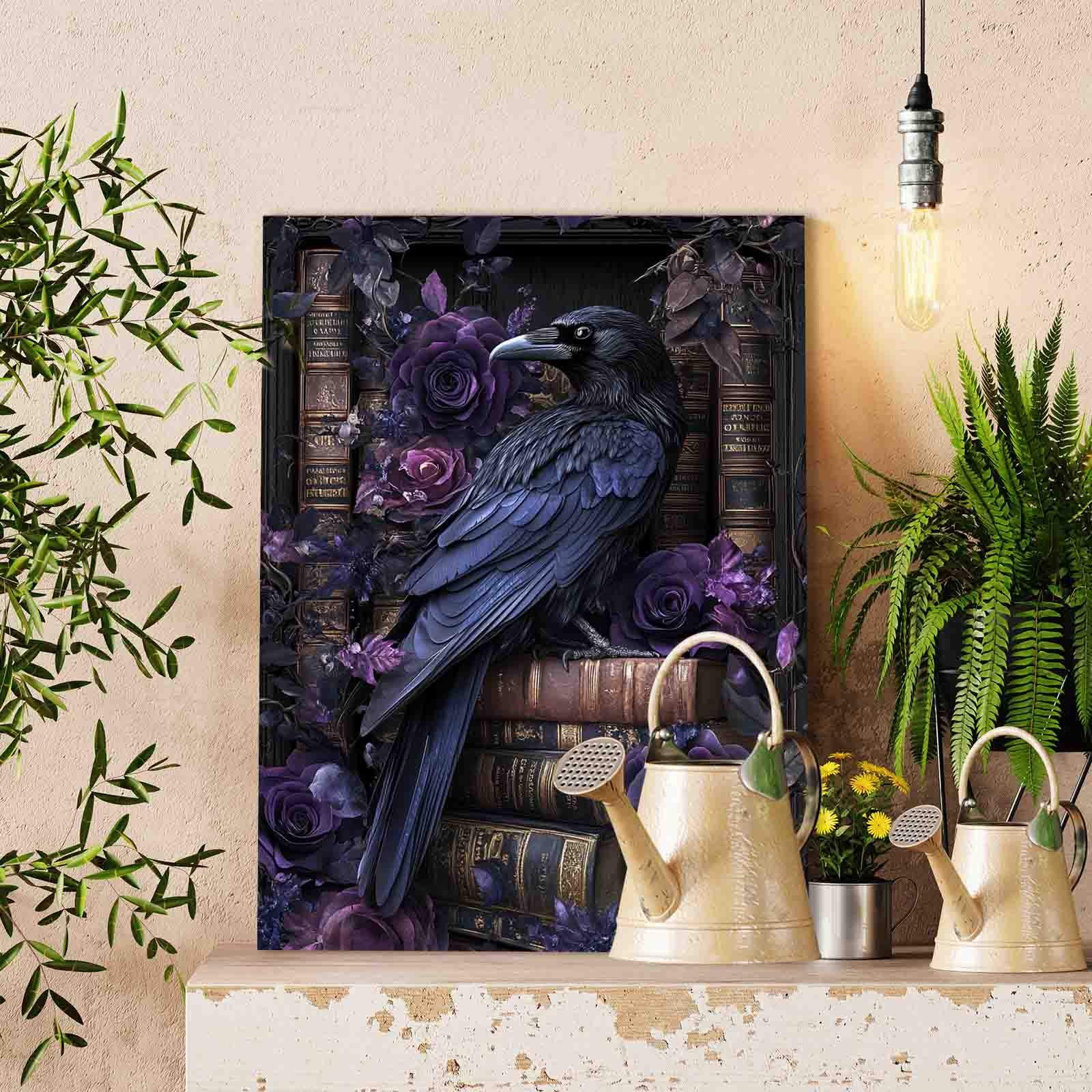 tucocoo-raven-and-roses-library-malen-nach-zahlen-40x50-ohne-rahmen image 2