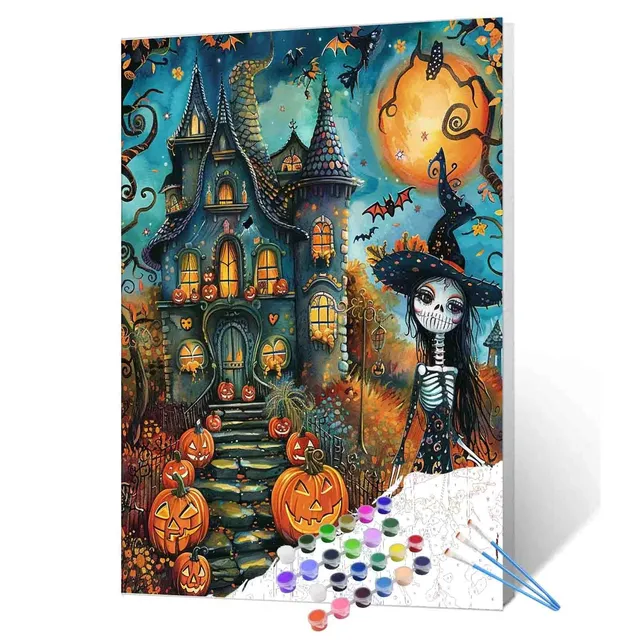 tucocoo-halloween-girl-elf-witch-malen-nach-zahlen-40x50-o-rahmen image 1