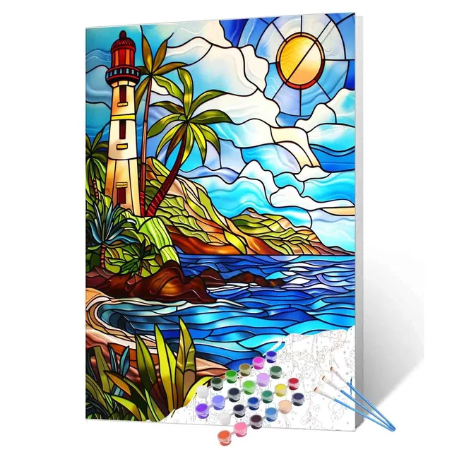 tucocoo-lighthouse-coastline-malen-nach-zahlen-ohne-rahmen-40x50 image 1