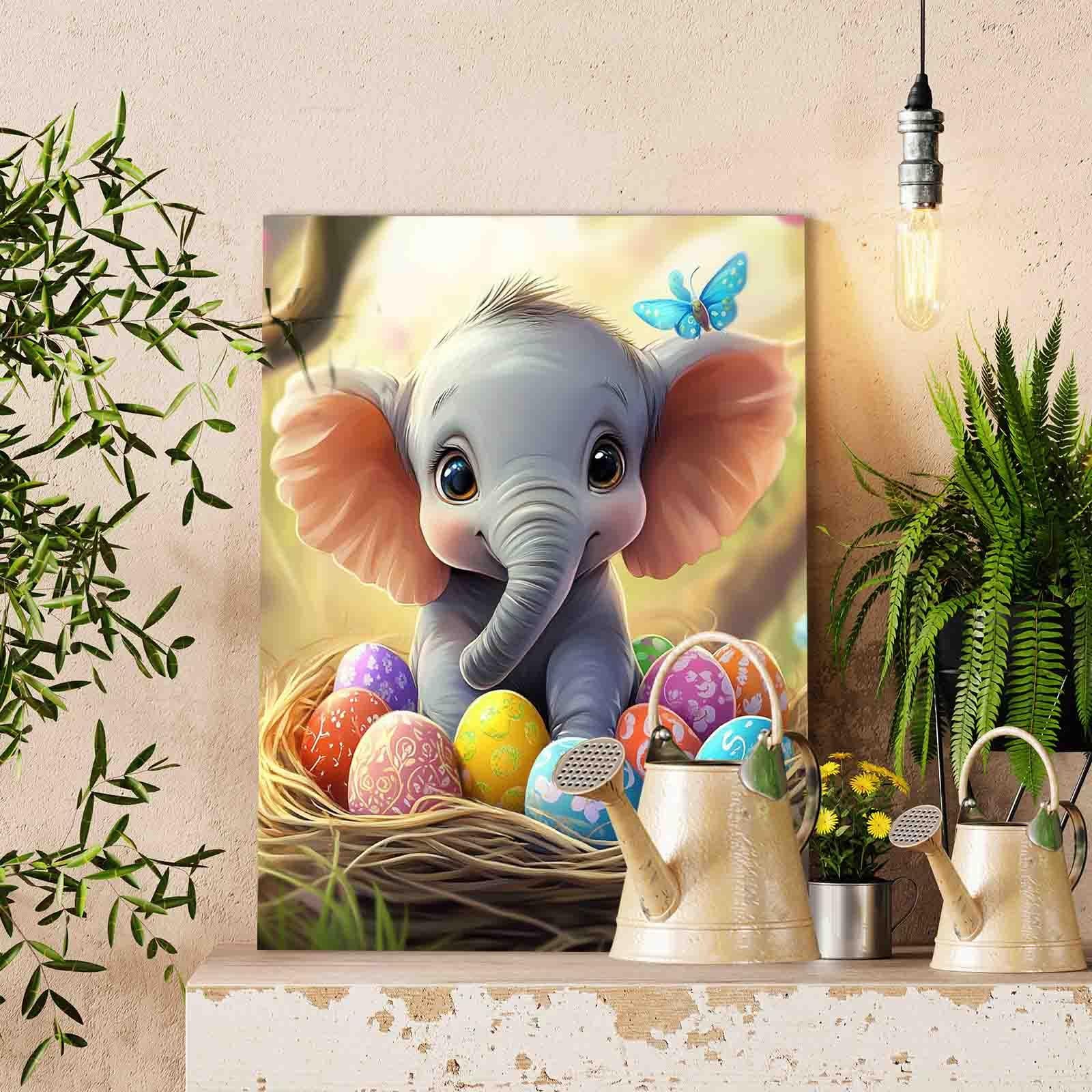 tucocoo-baby-elephant-easter-eggs-malen-nach-zahlen-40x50 image 2
