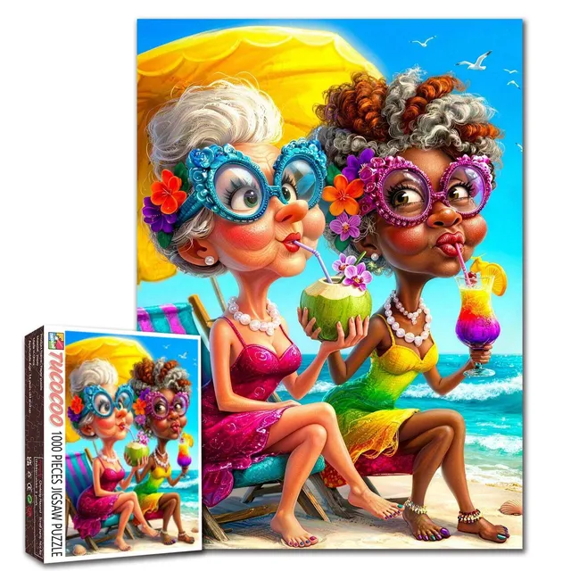 tucocoo-funny-beach-besties-grandmas-puzzle-1000-teile-strand image 1