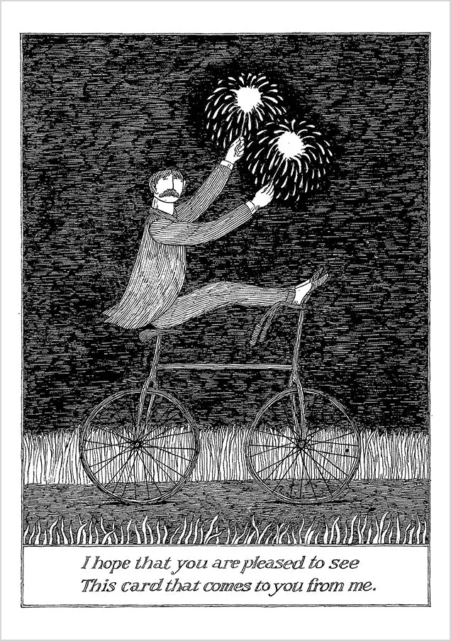 pomegranate-edward-gorey-pleased-to-see-klappkarte-blanko image 1