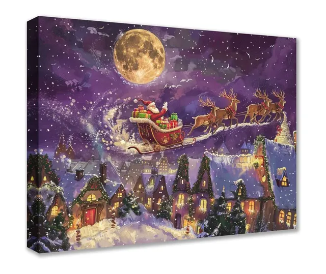 tucocoo-santa-sleigh-village-leinwandbild-weihnachten-schlitten image 1