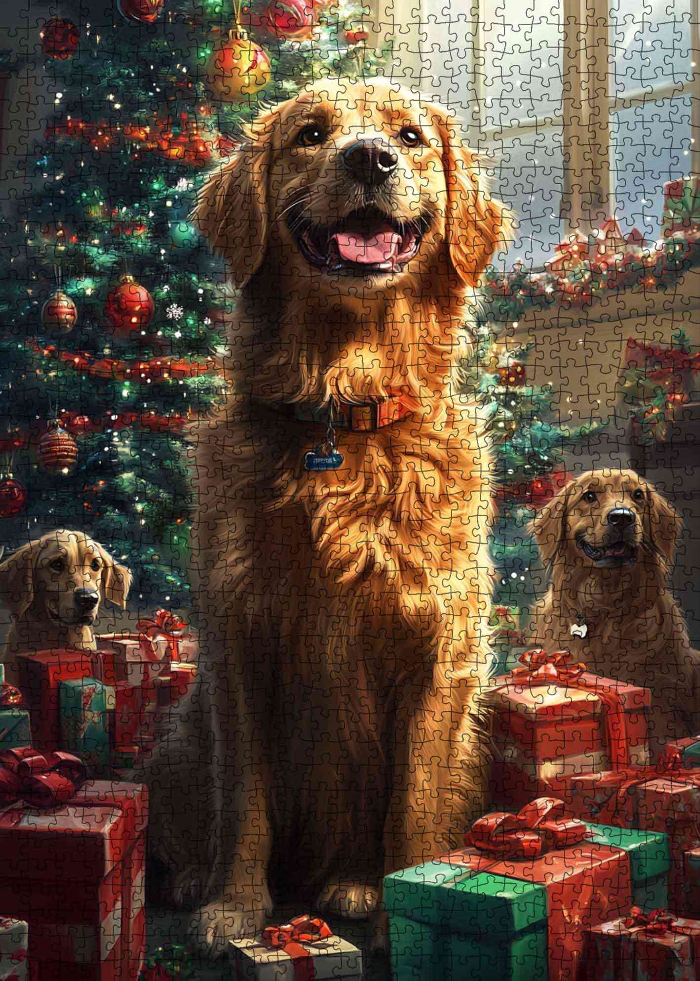 tucocoo-jigsaw-puzzles-golden-retriever-christmas-puzzle-1000teile image 2